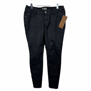 Mudd Faux Leather Pants Junior 7 Black Jeggings Skinny Ankle Zip Moto Biker NWT